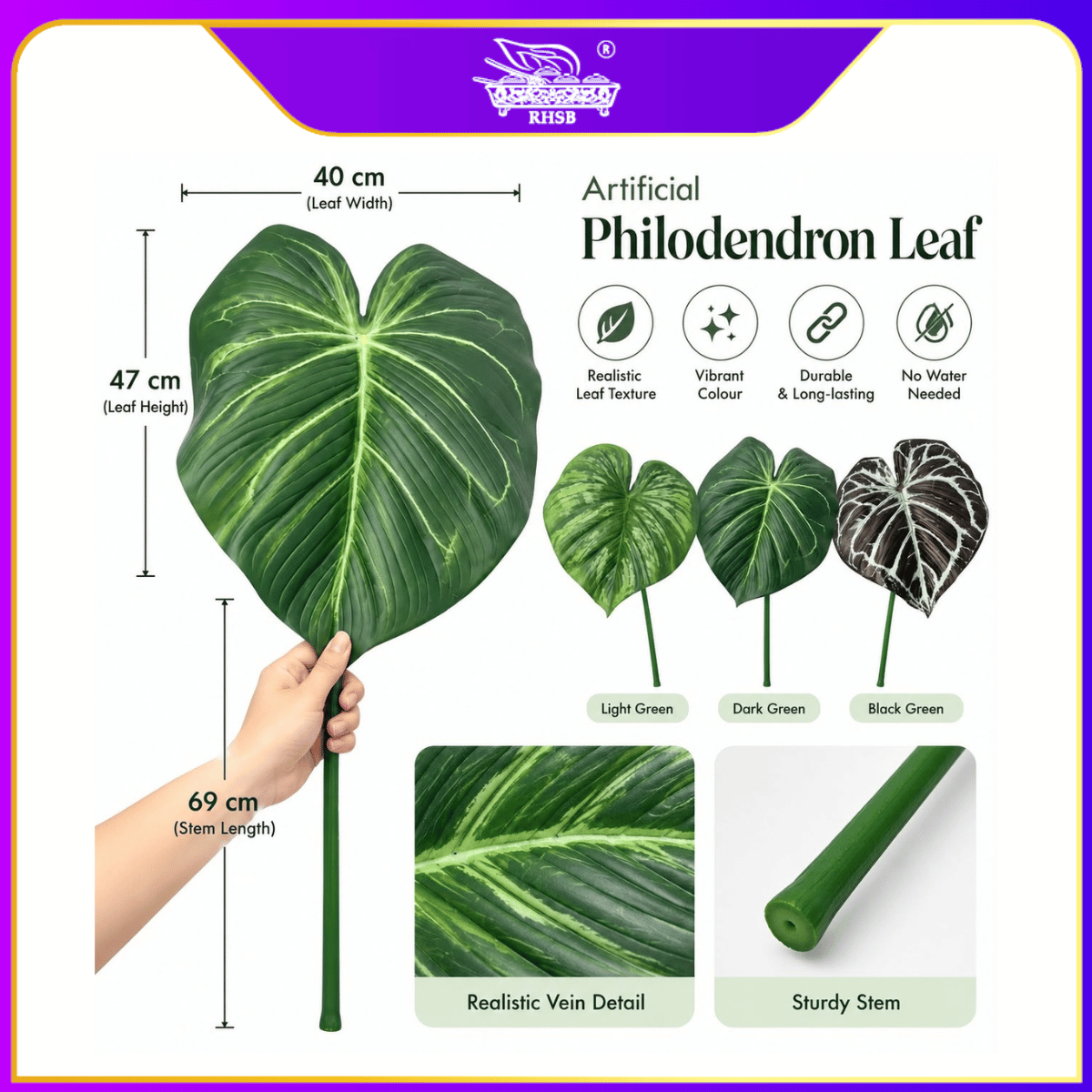 [1 PC] Premium Artificial Green Plant / Pokok Hiasan Daun Tiruan / Monstera Philodendron Fake Plant for Home Wedding Decor LF4568
