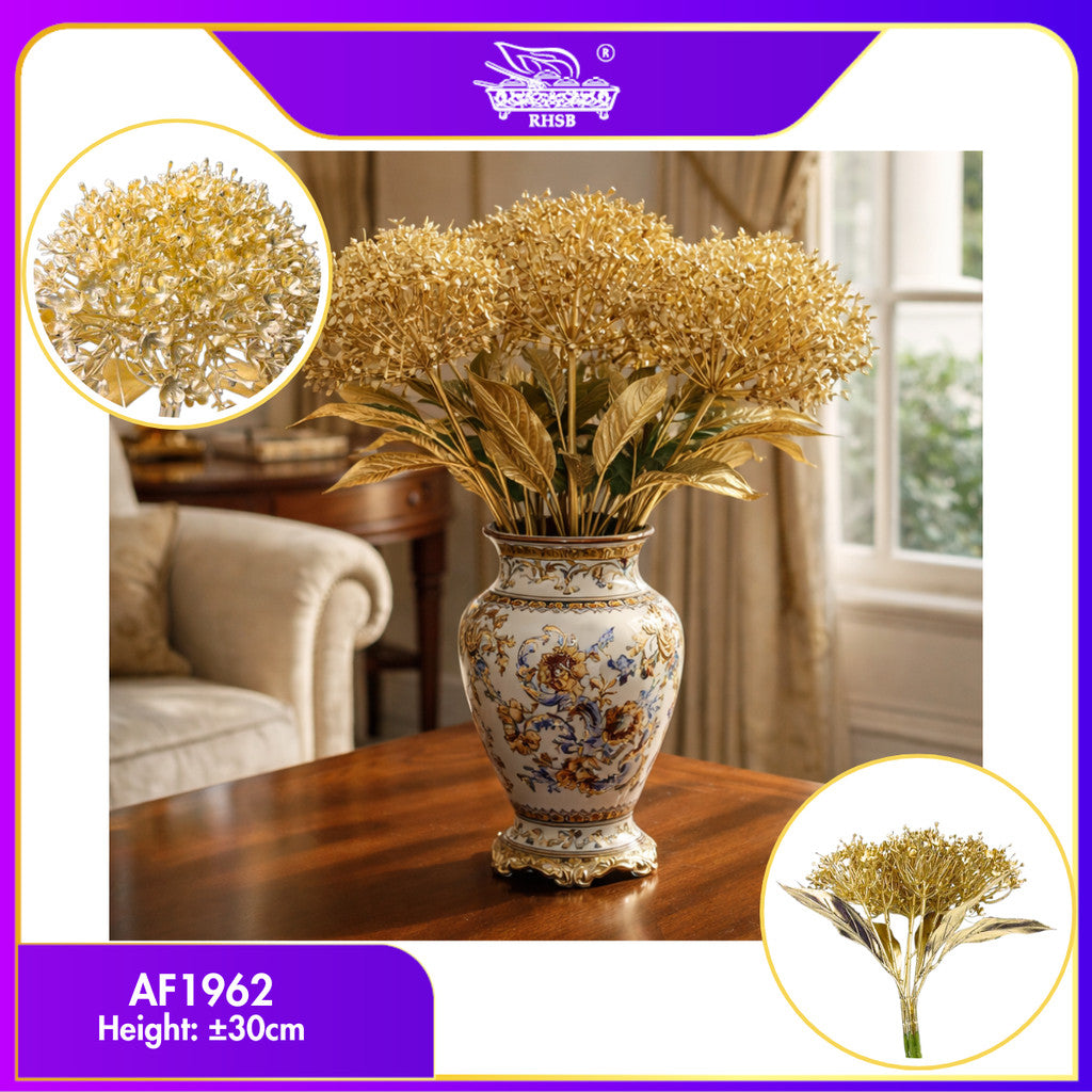 [1PC] Golden Artificial Leaf 30CM | Bunga Tiruan / Faux Flower | Home & Party Decoration