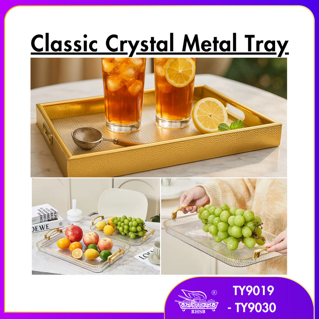 [1 SET] Acrylic Fruit Tray/ GIFT TRAY/ DIY WEDDING TRAY/ DULANG HIDANGAN/ FOOD TRAY/ LUXURY SERVING TRAY/ TY9019-TY9023