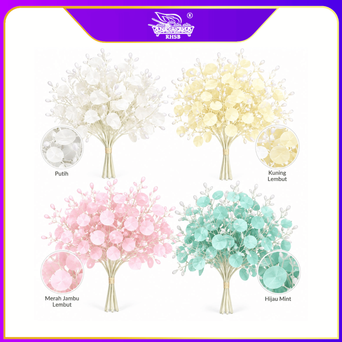[1PC] Artificial Eucalyptus Branch Money Leaf | Faux Flower | Wedding Party Decor LF4602
