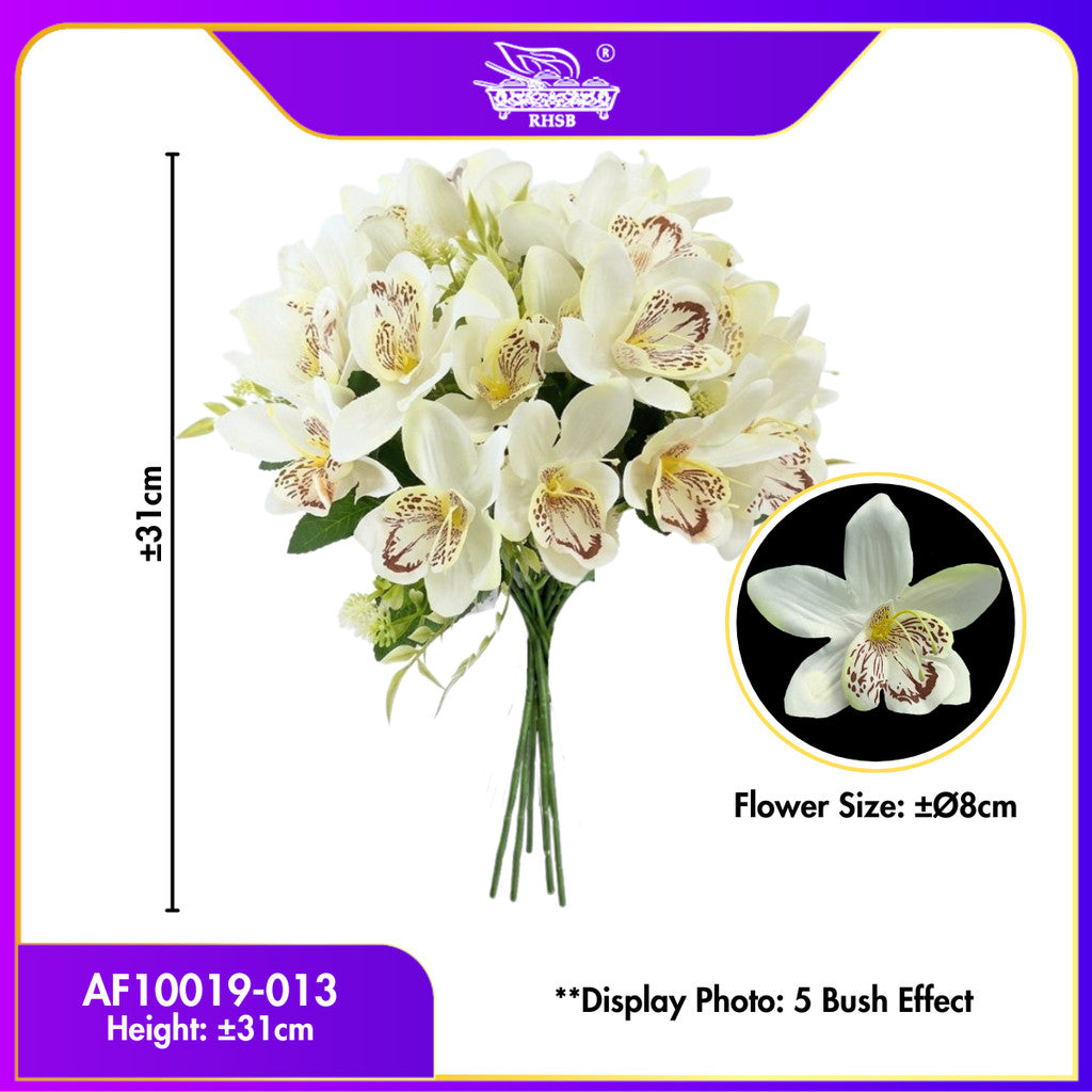 [1 PC] Bunga Orkid Artificial 5 Kepala 31CM | Silk Orchid Flower Premium | Dekorasi Rumah Pejabat Majlis Kahwin AF10019