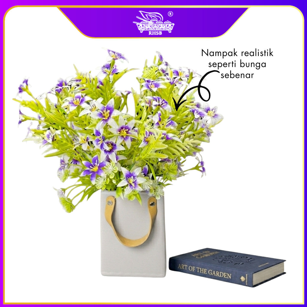 [1 PC] Mini Lily Flower Artificial Bouquet 36CM | Bunga Hiasan Meja Rumah | Nikah Kahwin Pelamin Decoration AF10041