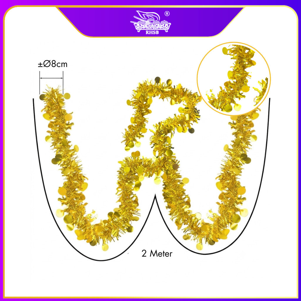 [1 PC] 2METER TINSEL GARLAND / TINSEL HIASAN / DECO RAYA / CHRISTMAS BALL / RAYA TINSEL / CHRISTMAS DECORATION / TINSEL DECO