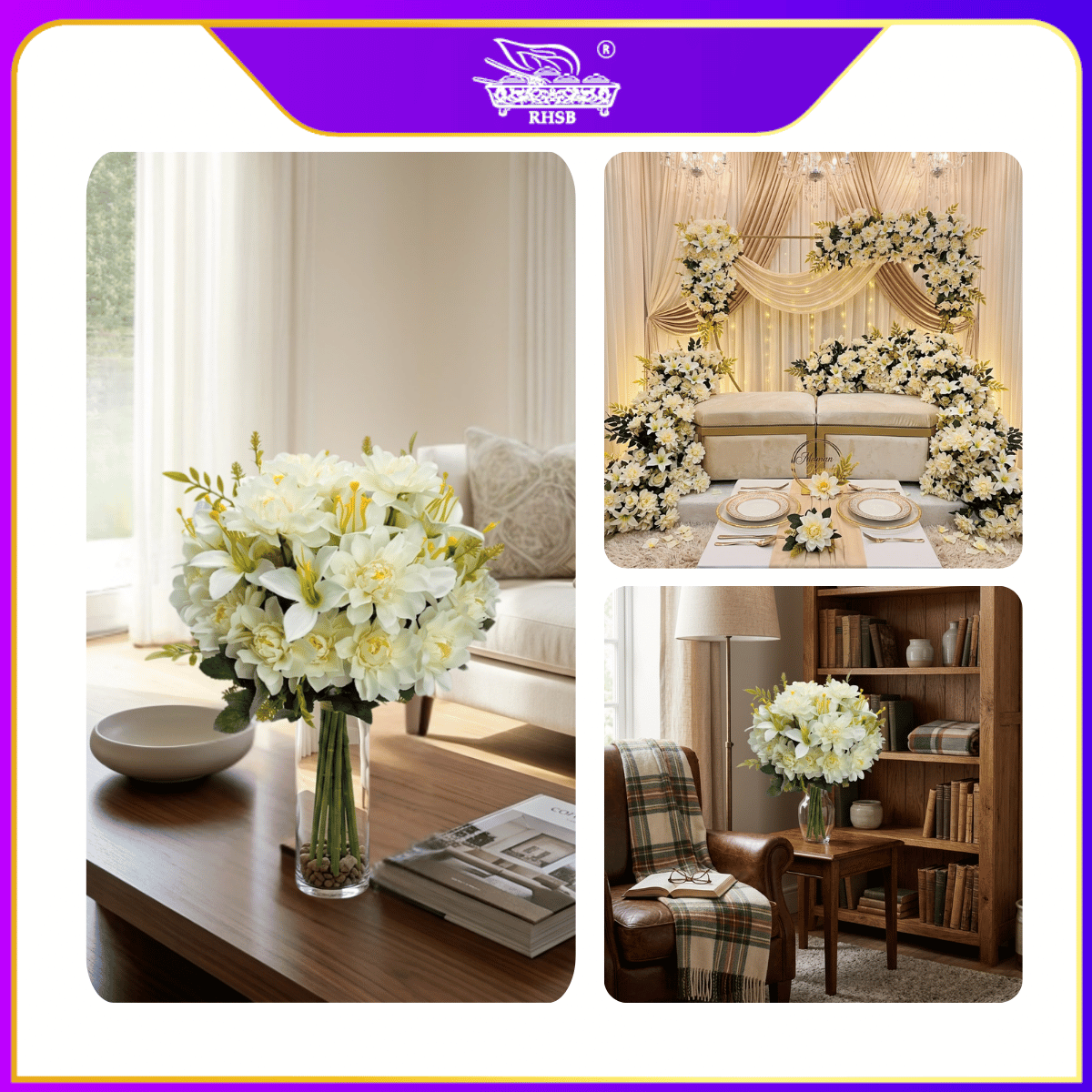 [1 PC] Artificial Dahlia Bush | Faux Dahlia | Bunga Dahlia | Bunga Hiasan | Flower Bouquet | AF10023
