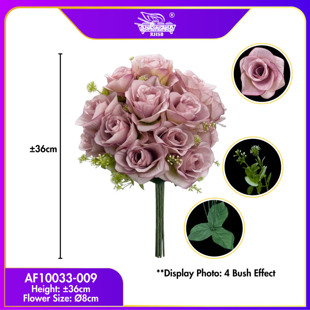 [1 PC] 37cm | Bunga Rose Tiruan 5Kuntum |Bunga Hiasan Rumah |Gubahan Hantaran |Artificial Rose Bouquet for Home & Wedding Decor AF10033