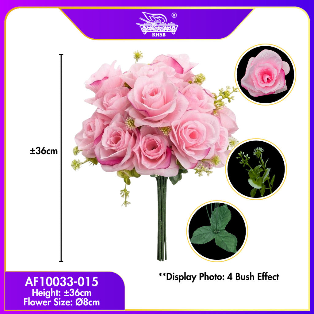 [1 PC] 37cm | Bunga Rose Tiruan 5Kuntum |Bunga Hiasan Rumah |Gubahan Hantaran |Artificial Rose Bouquet for Home & Wedding Decor AF10033