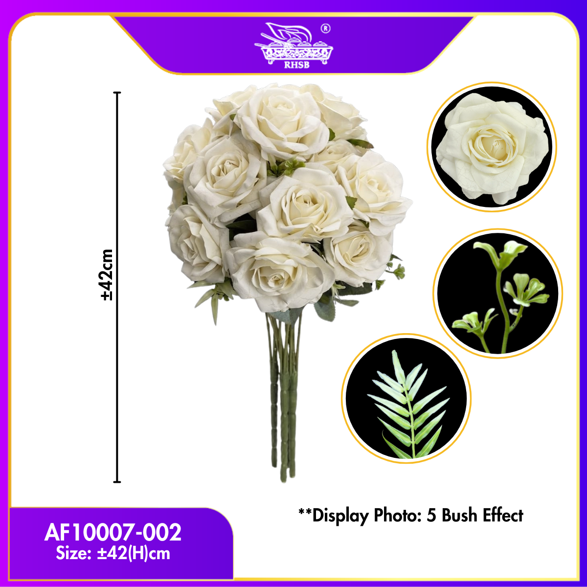 [1 PC] Artificail Rose 42cm | Bunga Ros Gubahan AF10007