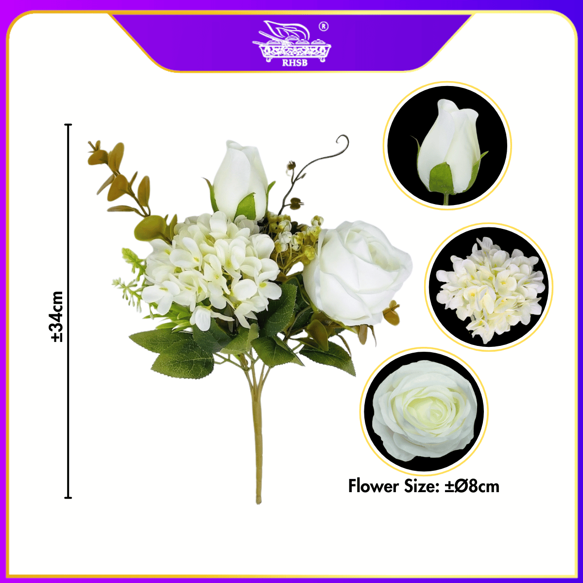 [1 PC] Bunga Rose | Bunga Hiasan | Bunga Ros | Bunga Hantaran | Artificial Rose Flower | AF10003-AF10004