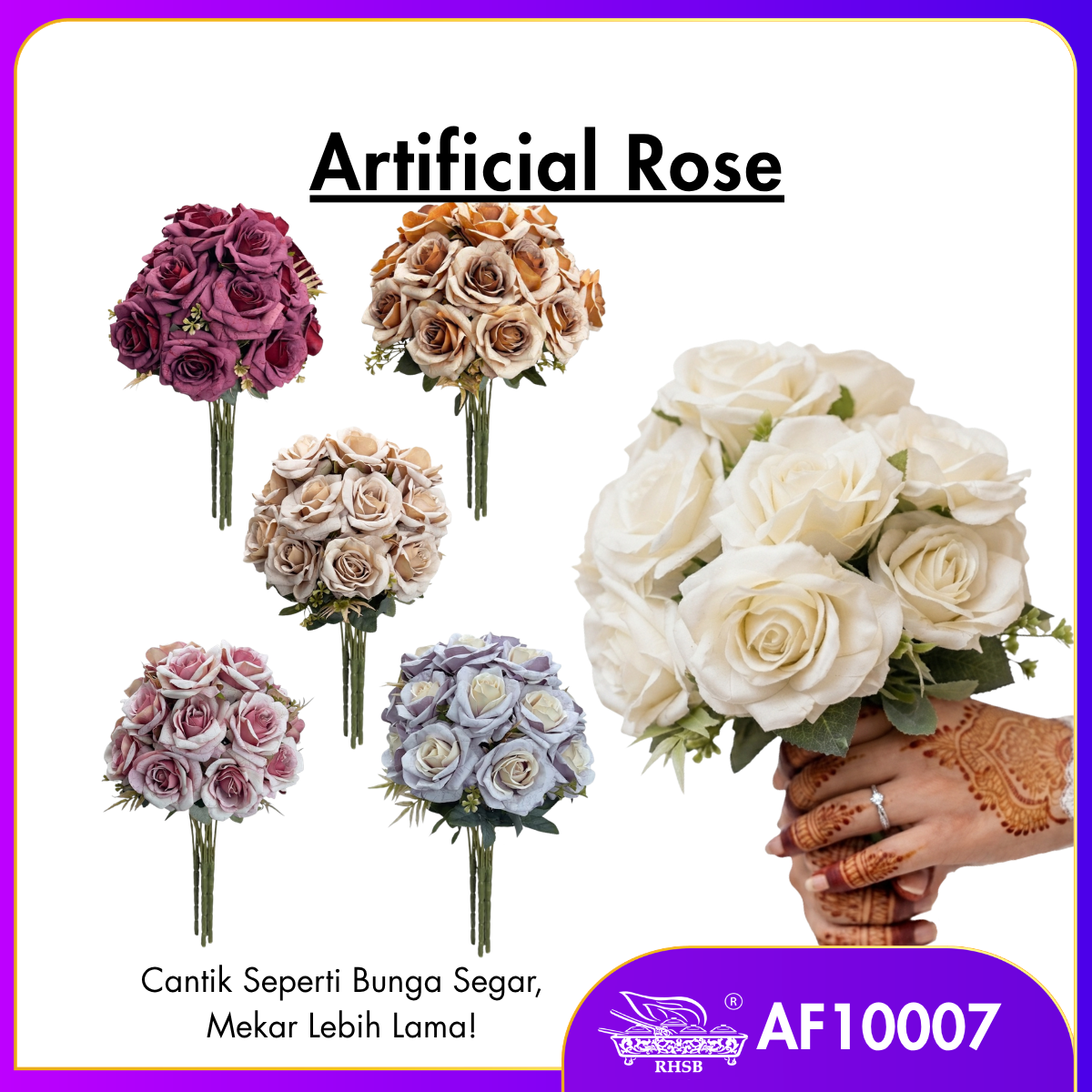 [1 PC] Artificail Rose 42cm | Bunga Ros Gubahan AF10007