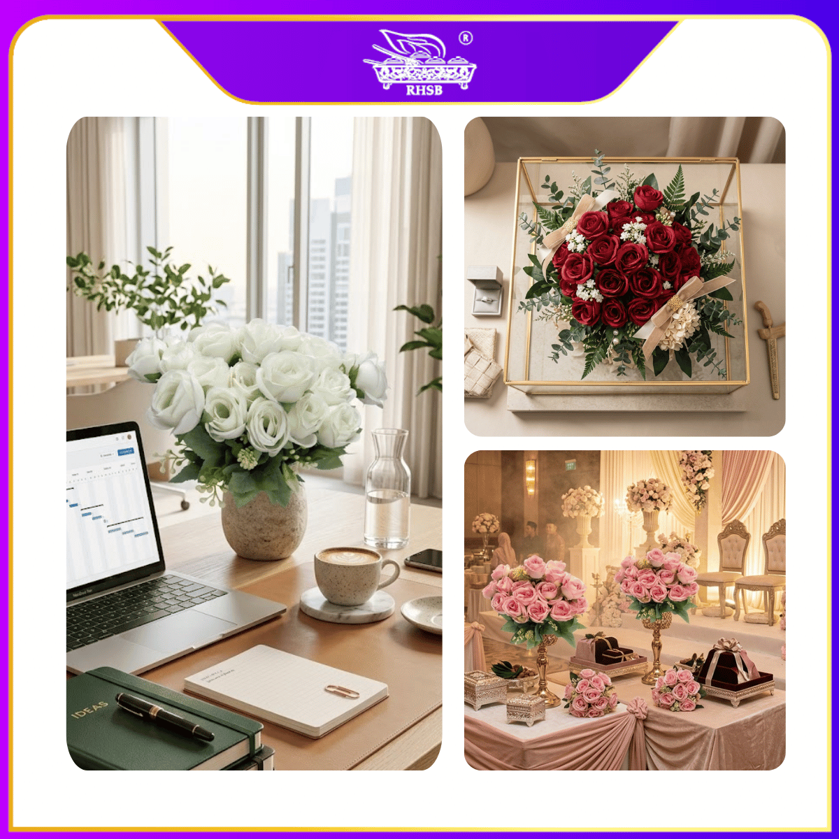 [1 PC] Artificial Silk Rose | Artificial Flower | Hand Bouquet | Living Home Decor | Wedding Deco | Bunga Pelamin Gubahan | AF10020