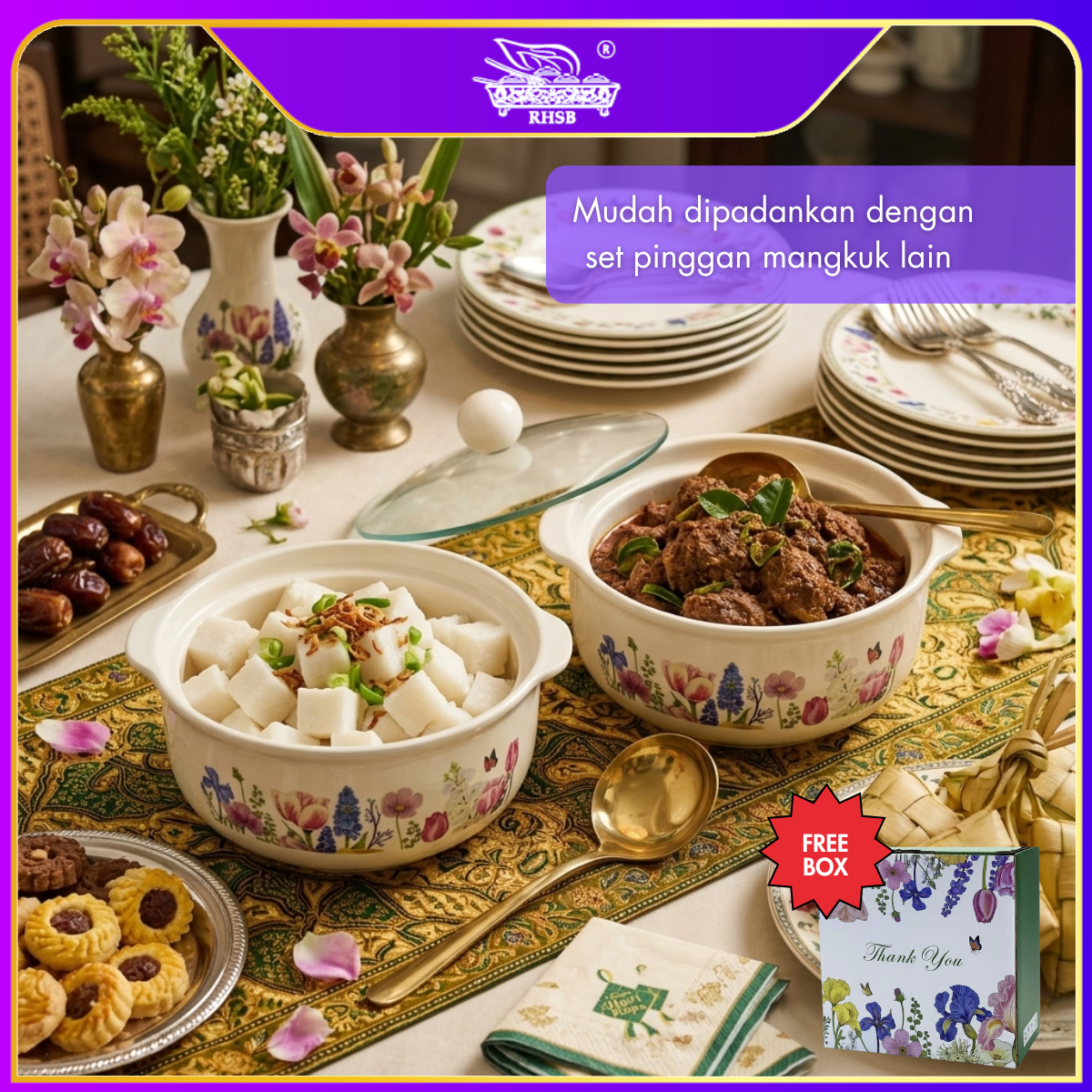 [1 PC] Doorgift Mangkuk Ramen Ceramic Dengan Penutup & Pemegang | Cute Bowl Mangkuk Mee Sup Maggie Noodle Microwave Safe GF6445-GF6447