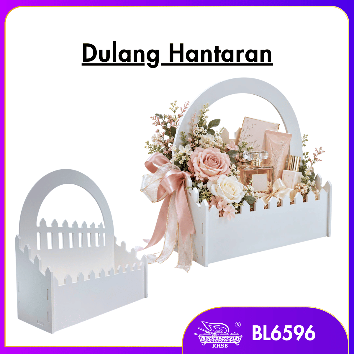 [1 PC] Dulang Hantaran Kayu Elegant Premium | Wooden Tray Gold Black White Kayu | Kahwin Nikah Tunang Murah Cantik MY BL6596
