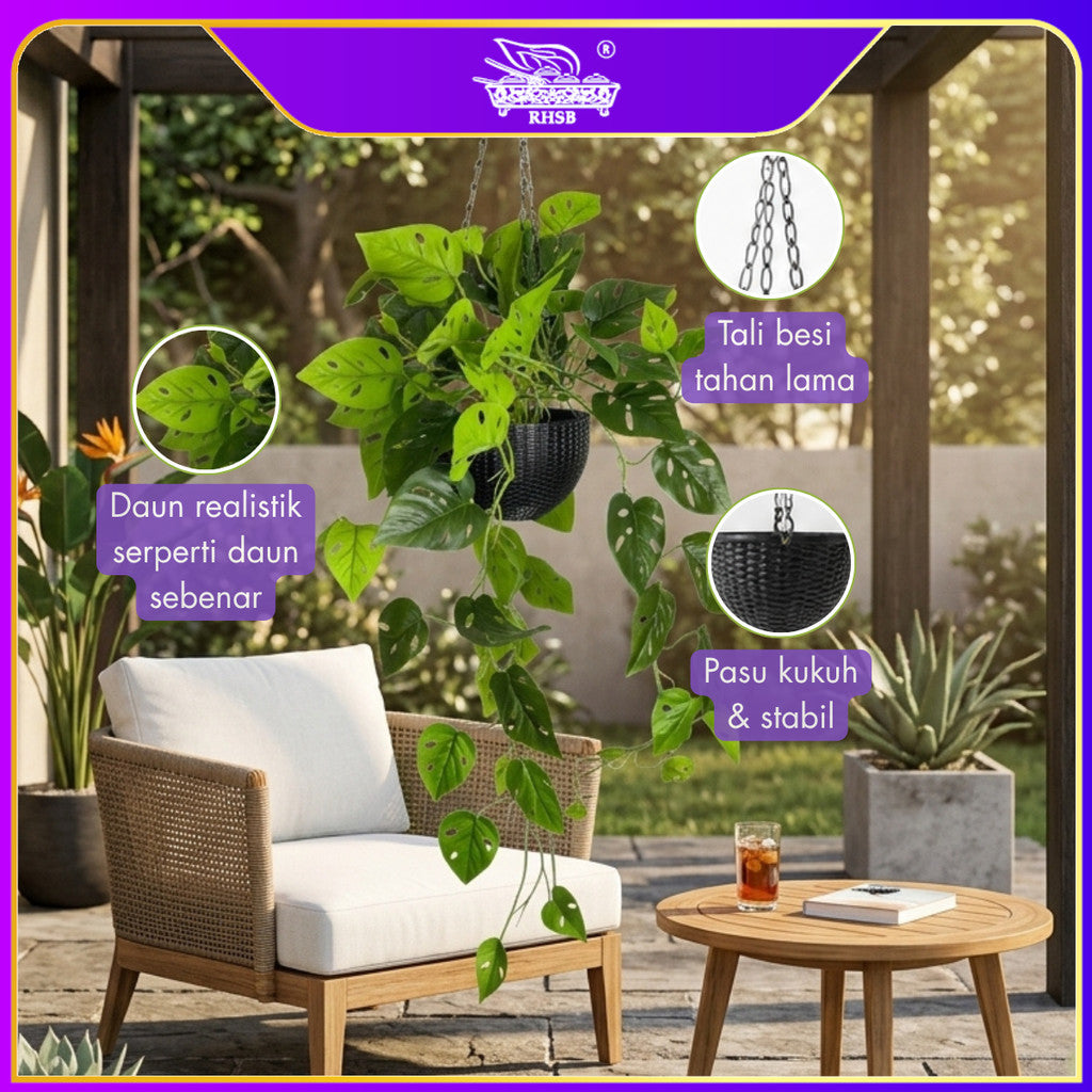 [1 PC] ARTIFICIAL POTTED PLANT / HOME DECOR / POKOK HIASAN / BUNGA / DECOR / DECOR RUMAH / ARTIFICIAL FLOWER / DESIGN VLF VLF6110-6112 98CM
