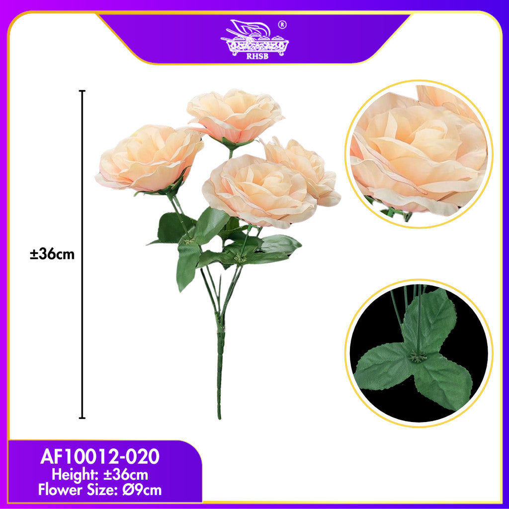 [1SET] 5 HEADS ARTIFICIAL ROSE/ HAND BOUQUET/ BUNGA ROSE/ BUNGA HIASAN/ BUNGA DULANG/ BUNGA ROS TIRUAN / AF10012