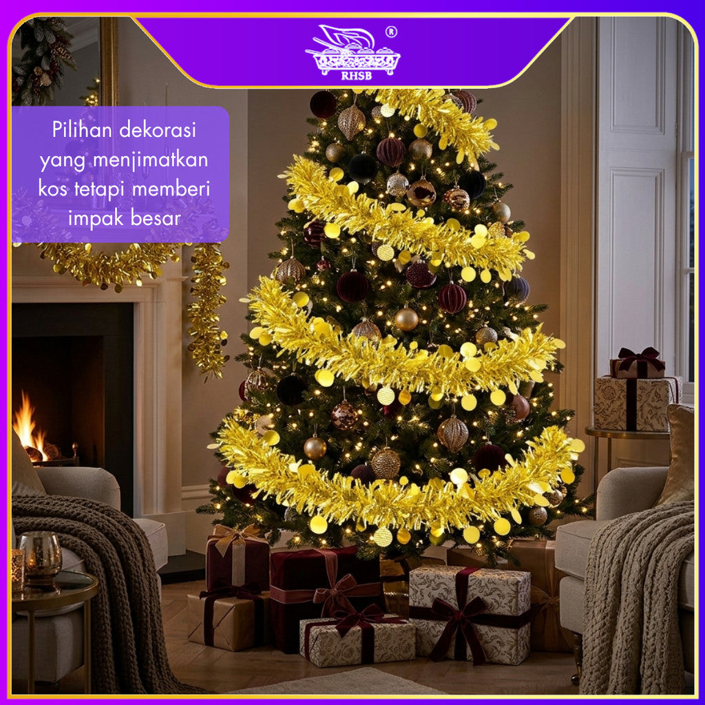 [1 PC] 2METER TINSEL GARLAND / TINSEL HIASAN / DECO RAYA / CHRISTMAS BALL / RAYA TINSEL / CHRISTMAS DECORATION / TINSEL DECO