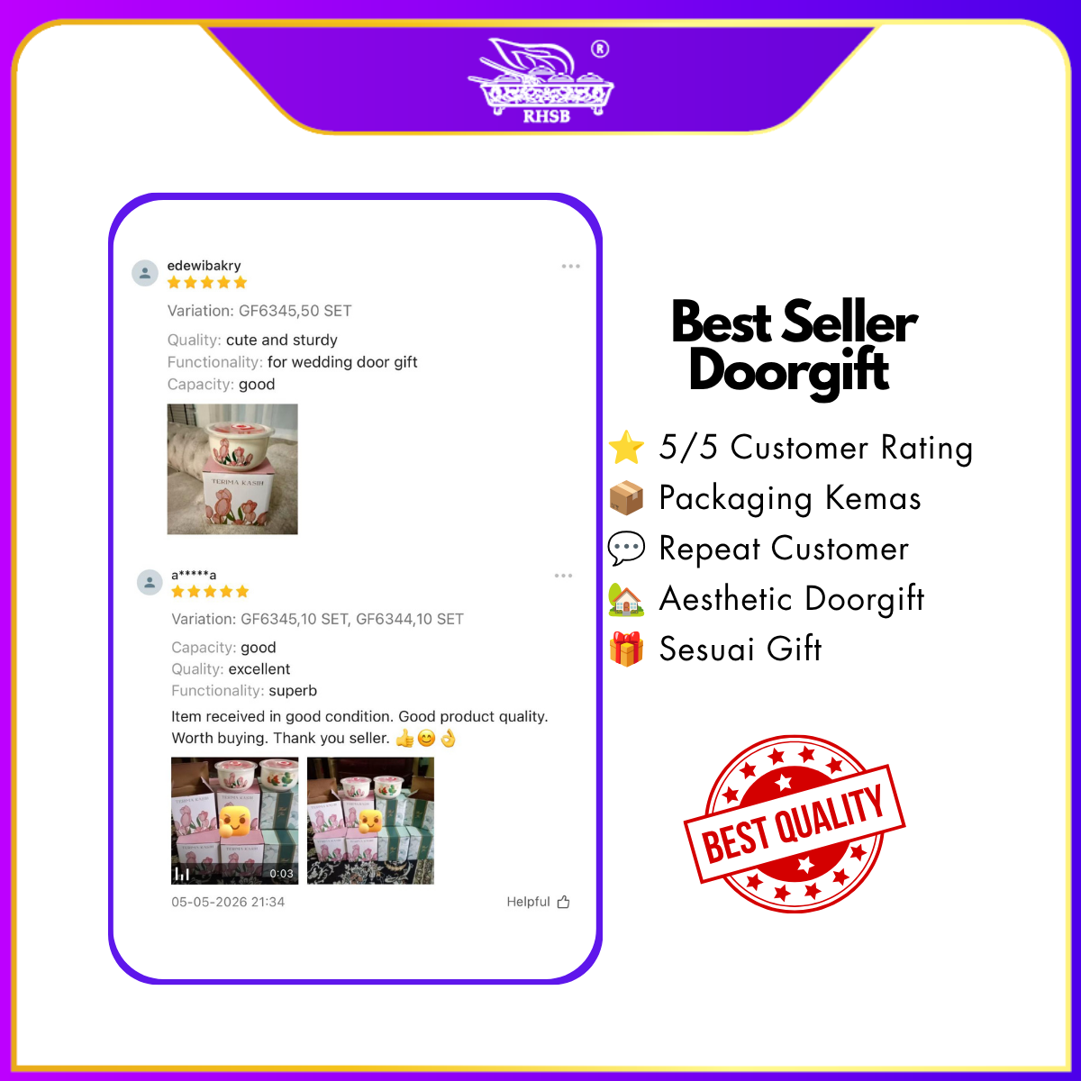 [1 PC] Doorgift Mangkuk Ramen Ceramic Dengan Penutup & Pemegang | Cute Bowl Mangkuk Mee Sup Maggie Noodle Microwave Safe GF6445-GF6447