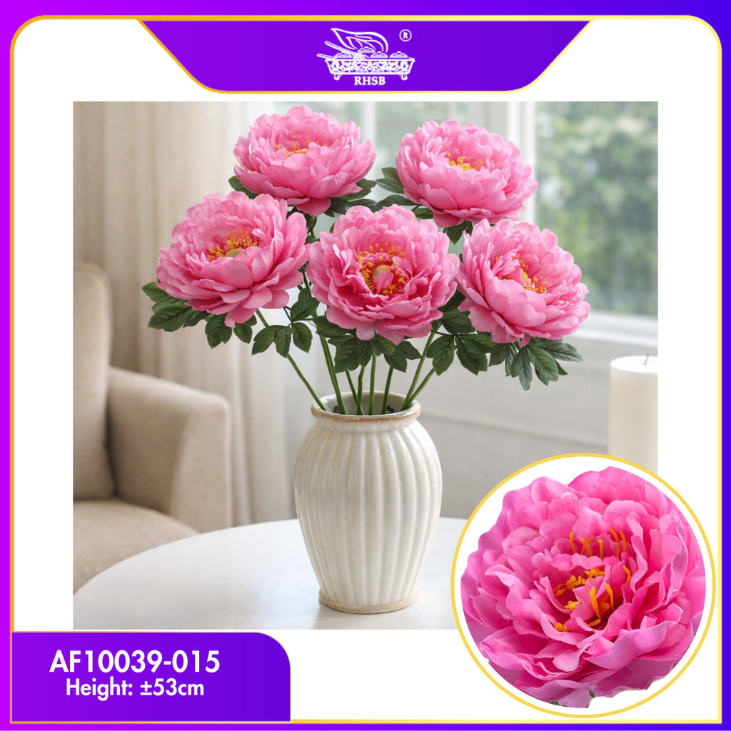 [1PC] Peony Artificial Flower 53cm | Single Flower Head 15cm | Chinese New Year Deco Hamper AF10039