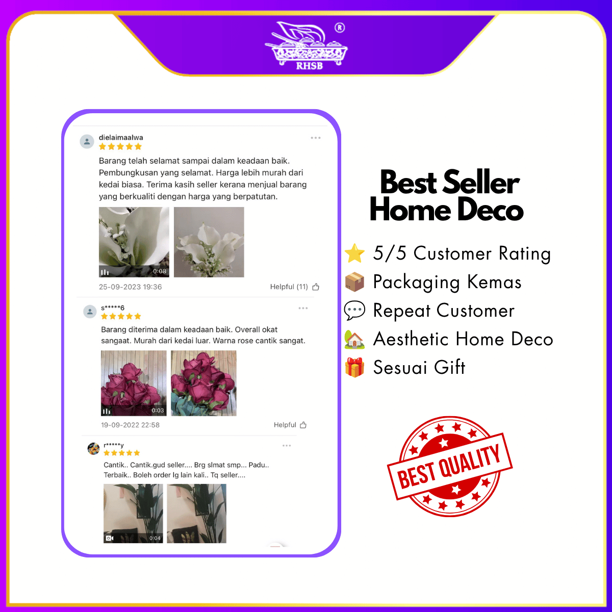 [1 PC] Artificial Orchid Plant 120cm | Pokok Orkid | Bunga Orkid Hiasan Rumah | Pokok Hiasan