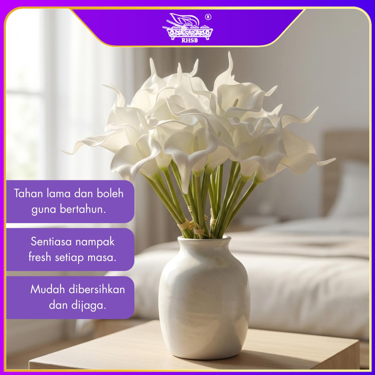 [1 PC]  ARTIFICIAL CALLA LILY / BUNGA LILY / BUNGA HIASAN / ARTIFICIAL FLOWER / HAND BOUQUET WEDDING DECORATION